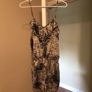 Snake pattern silk romper